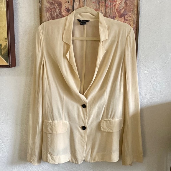 BODY BY VICTORIAS SECRET 100% SILK BLAZER SILK OVERSIZED BLAZER SUIT JACKET 6 - Picture 12 of 16